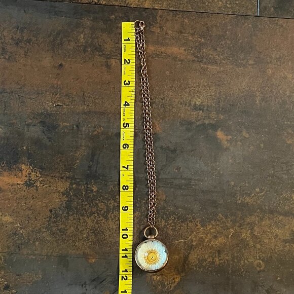 Real Daisy Necklace/Pressed Flower Pendant/Botanical Globe Amulet by Query Eve - Picture 10 of 11